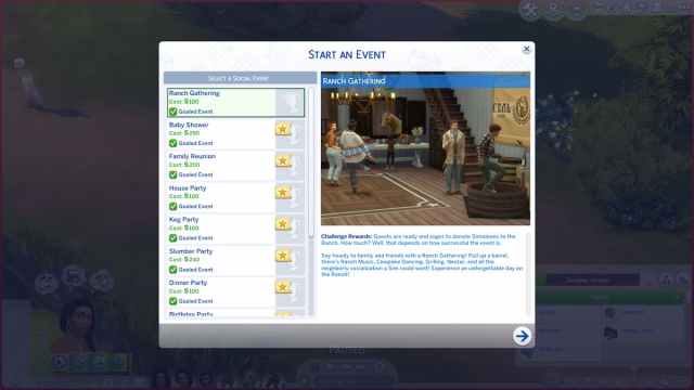 Hosting a ranch party in The Sims 4