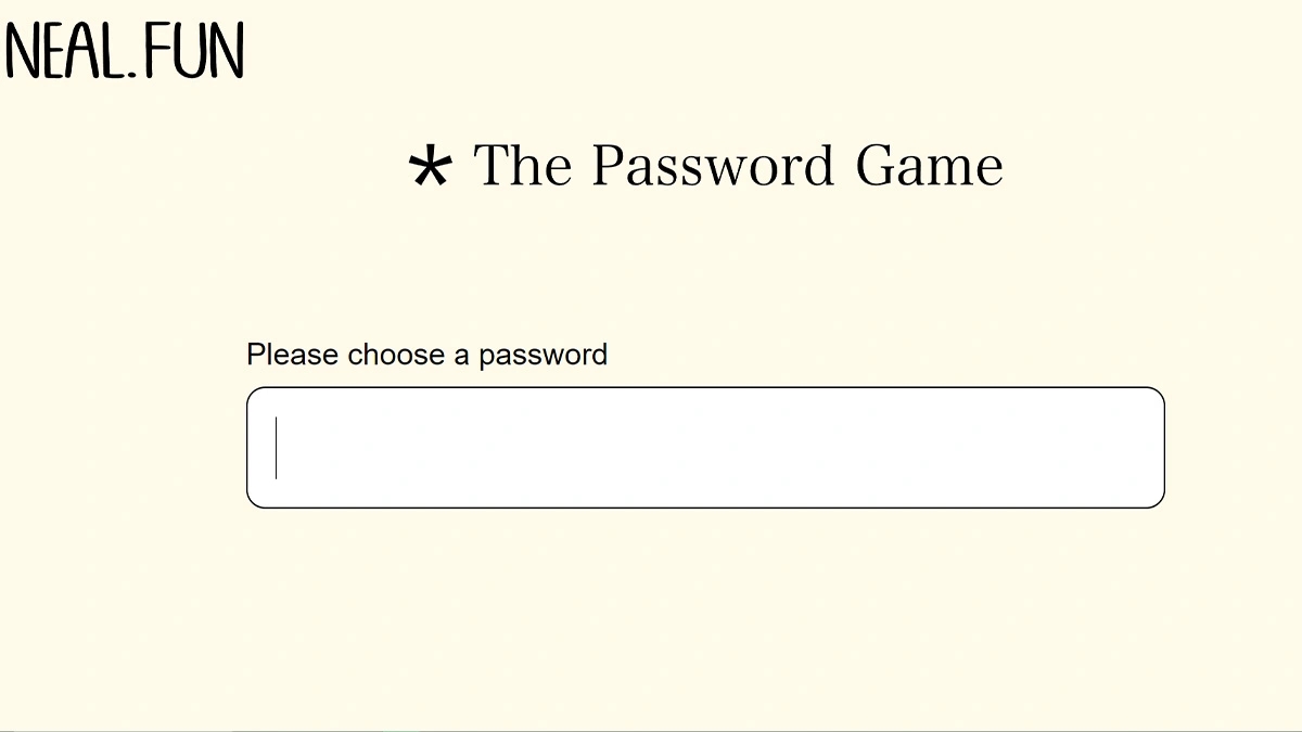 The Password Game home page