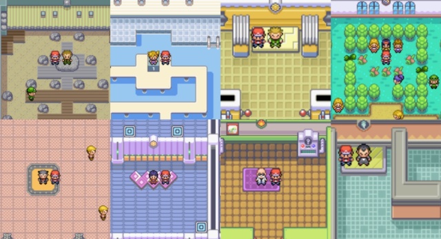 Various Gyms in Pokemon Fire Red