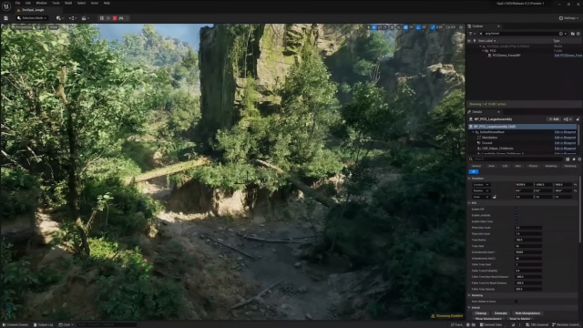 video game graphics unreal engine 5 5.2 foliage procedural generation